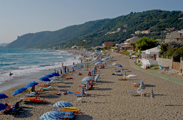 The wonderful beach of Agios Gordios in Corfu